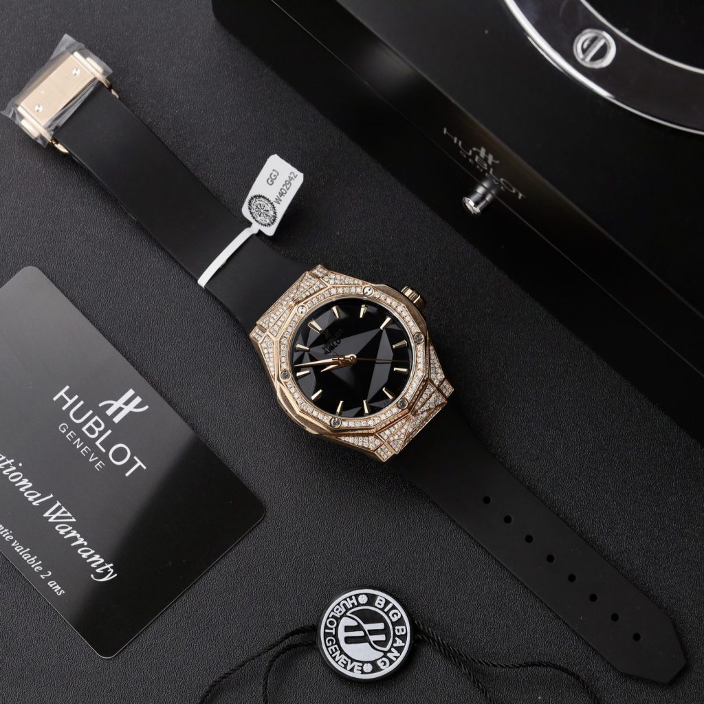 Hublot Orlinski KingGold Pave Full Natural Diamond Rep 1:1 APS 40mm Black Dial